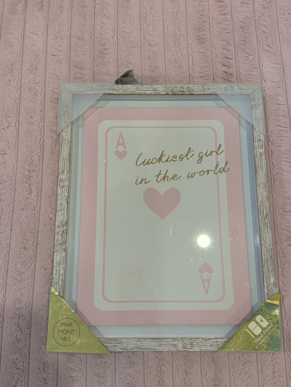 Pink 'Luckiest Girl in the World' Framed Art
